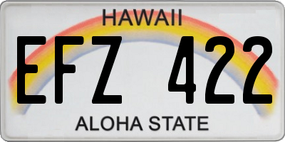 HI license plate EFZ422