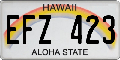 HI license plate EFZ423