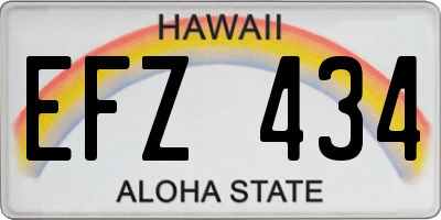 HI license plate EFZ434