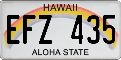 HI license plate EFZ435