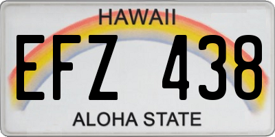 HI license plate EFZ438