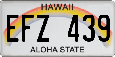 HI license plate EFZ439