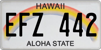 HI license plate EFZ442