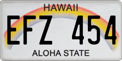 HI license plate EFZ454