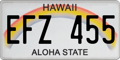 HI license plate EFZ455