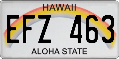 HI license plate EFZ463