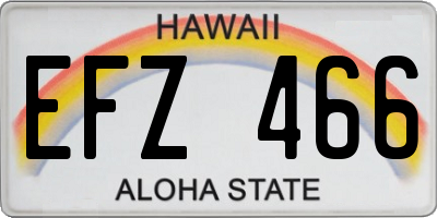 HI license plate EFZ466