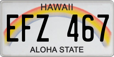 HI license plate EFZ467