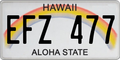 HI license plate EFZ477