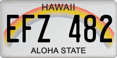 HI license plate EFZ482