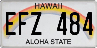 HI license plate EFZ484