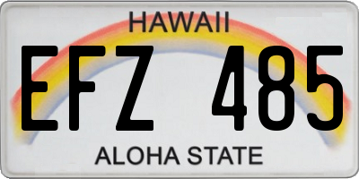 HI license plate EFZ485
