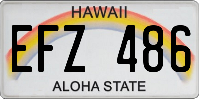 HI license plate EFZ486