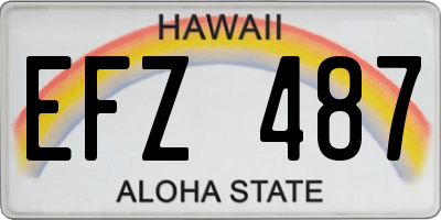 HI license plate EFZ487