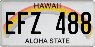 HI license plate EFZ488