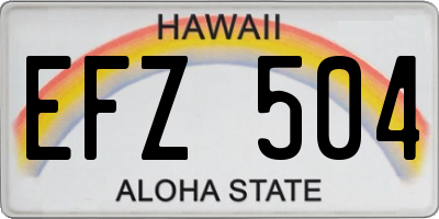 HI license plate EFZ504