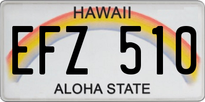 HI license plate EFZ510