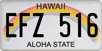 HI license plate EFZ516