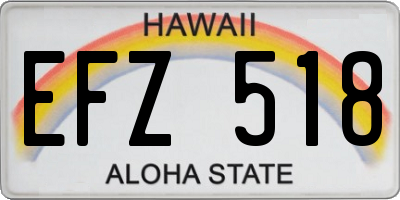 HI license plate EFZ518
