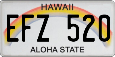 HI license plate EFZ520