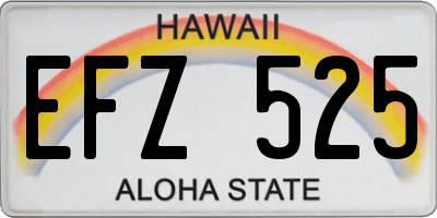 HI license plate EFZ525