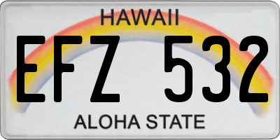 HI license plate EFZ532