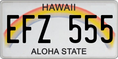 HI license plate EFZ555