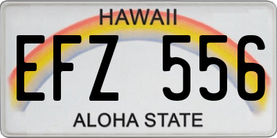 HI license plate EFZ556