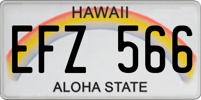 HI license plate EFZ566