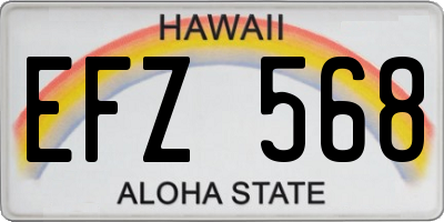 HI license plate EFZ568