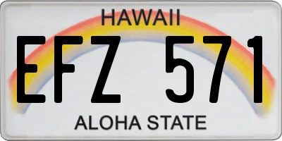 HI license plate EFZ571