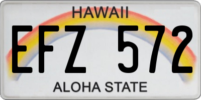 HI license plate EFZ572