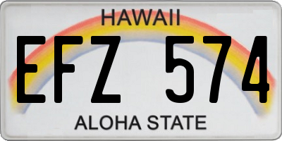 HI license plate EFZ574