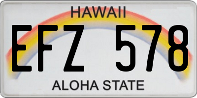 HI license plate EFZ578