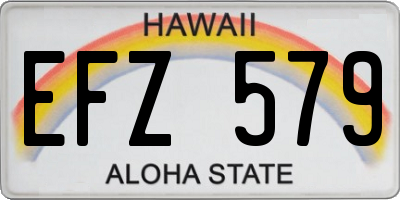HI license plate EFZ579