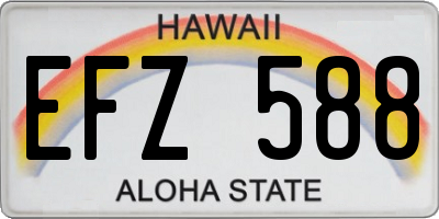 HI license plate EFZ588