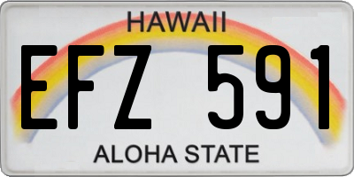 HI license plate EFZ591