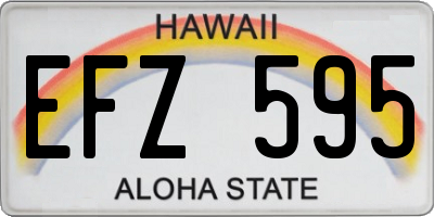 HI license plate EFZ595