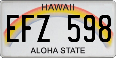 HI license plate EFZ598