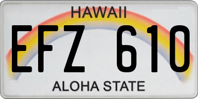 HI license plate EFZ610