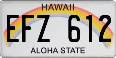 HI license plate EFZ612