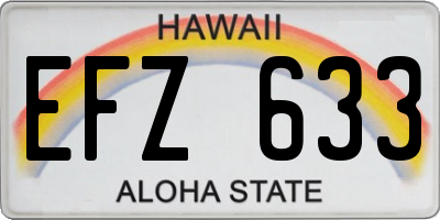 HI license plate EFZ633
