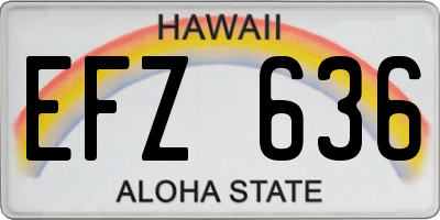 HI license plate EFZ636