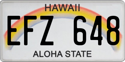 HI license plate EFZ648