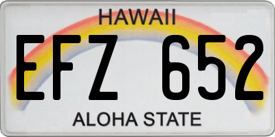 HI license plate EFZ652