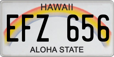 HI license plate EFZ656