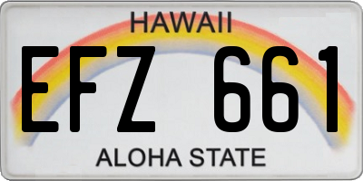 HI license plate EFZ661