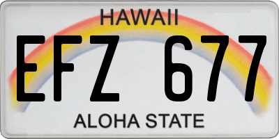 HI license plate EFZ677