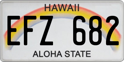 HI license plate EFZ682