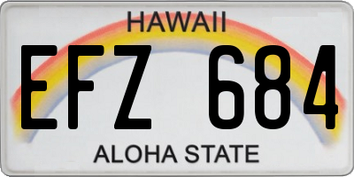 HI license plate EFZ684